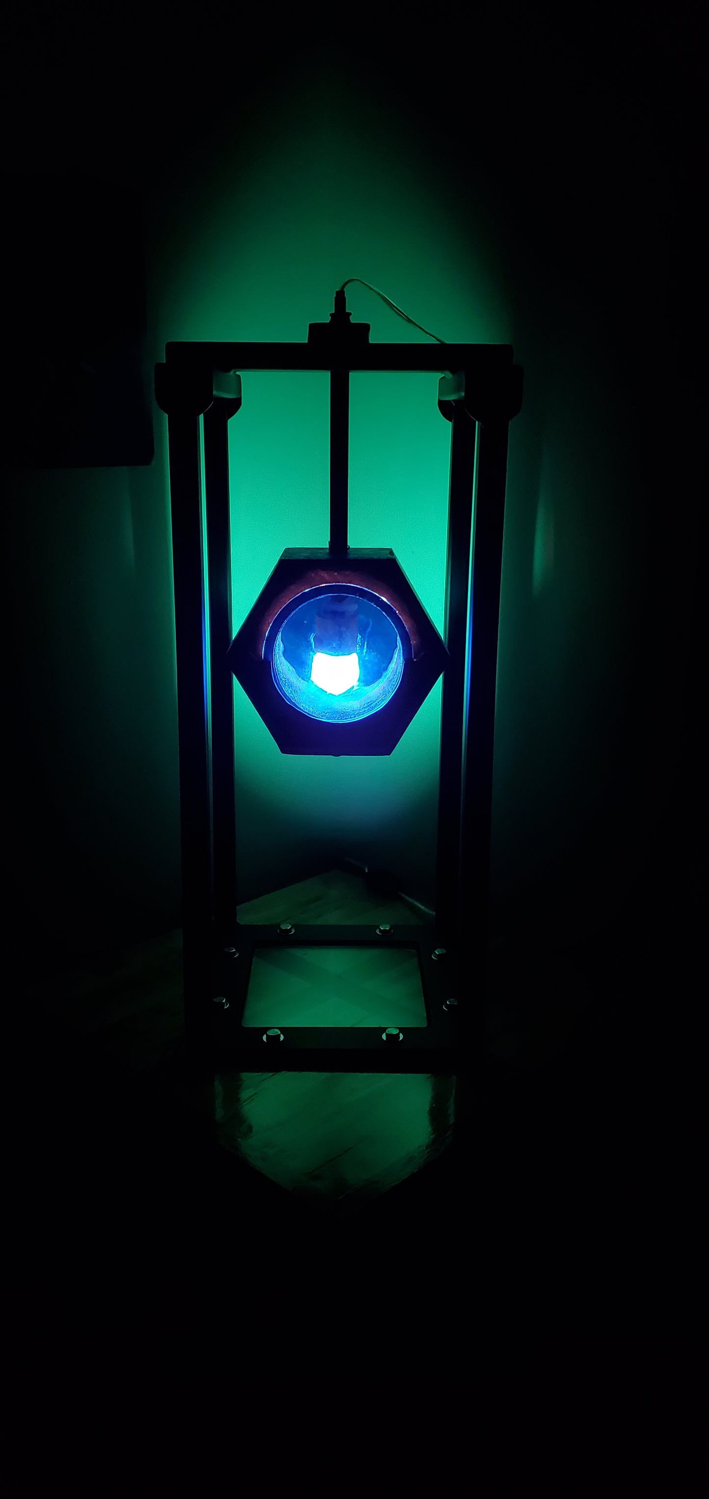 Lampe Projecteur Écrou, énorme, suspendu, vitrail, verre, verre trempé, érable, merisier, noyer noir, chêne, padouk, cerisier